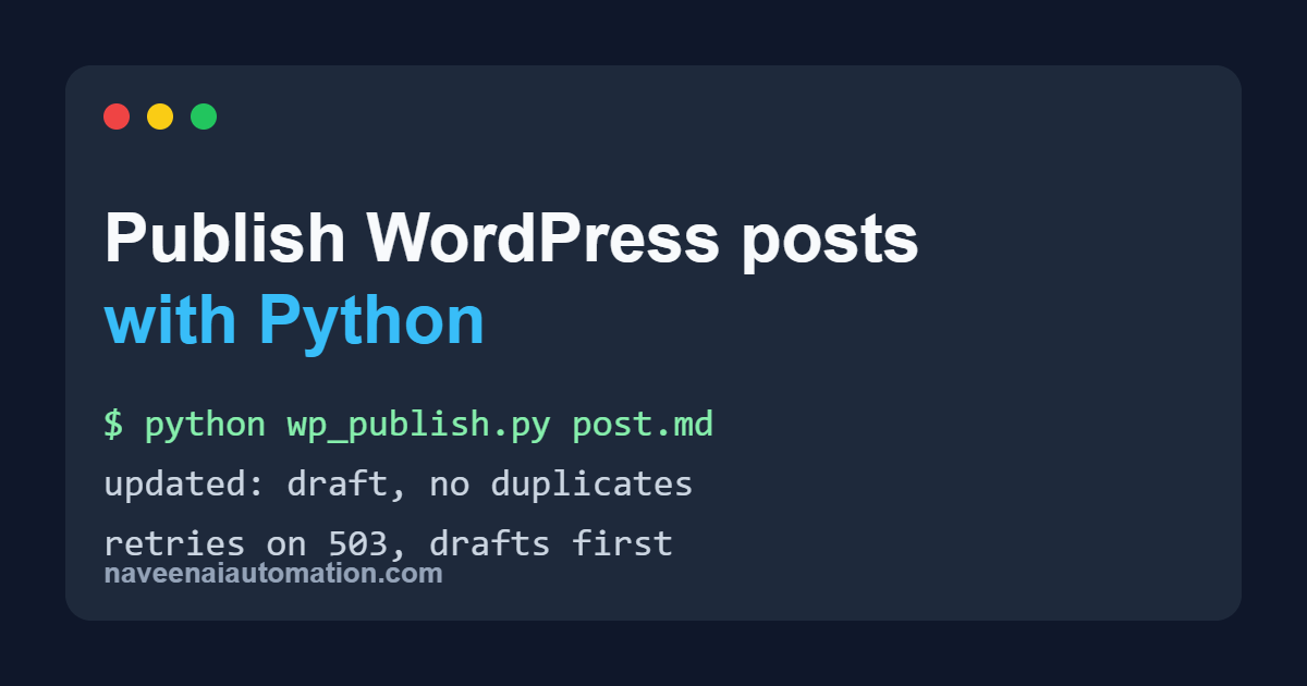 Python code to publish WordPress posts with Python through the REST API